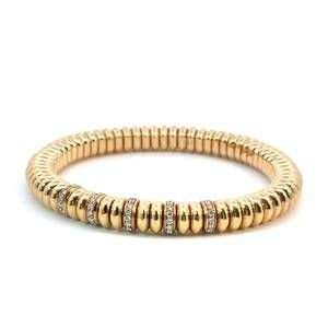 NEW NORMANI women's ribbed diamond stretch bracelet in gold